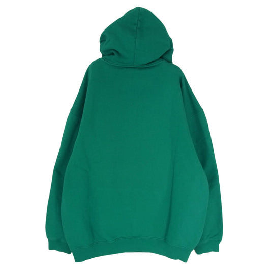 BALENCIAGA バレンシアガ 19AW 570811 TGV68 Paris Flag Pullover Hoodie ロゴプリント パリフラッグ プルオーバー パーカー フーディー グリーン系 L【中古】