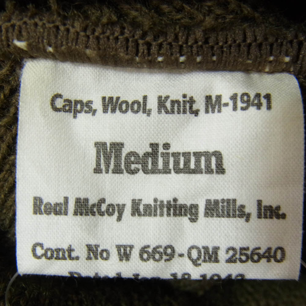 The REAL McCOY'S ザリアルマッコイズ MA23105 M-1941 ジープキャップ ウール ニット キャップ カーキ系 M【美品】【中古】