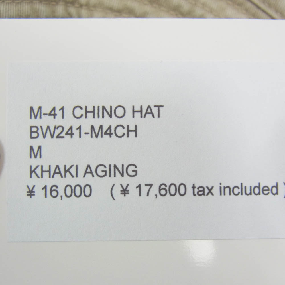 BOWWOW バウワウ BW241-M4CH M-41 CHINO HAT ヴィンテージ加工 チノ ハット 帽子 カーキ系【新古品】【未使用】【中古】