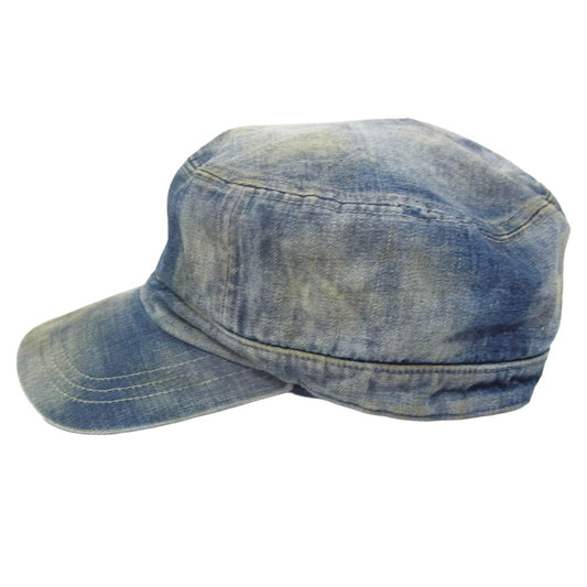 THE H.W.DOG&CO. ザエイチダブリュウドッグアンドコー D-0015-V 1990s factory cap ヴィンテージ加工 インディゴ ファクトリーキャップ ワーク キャップ インディゴブルー系【美品】【中古】