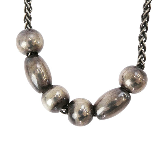 チョロス BEADS NECKLACE 金メタル付きビーズ ネックレス 45cm シルバー系【中古】