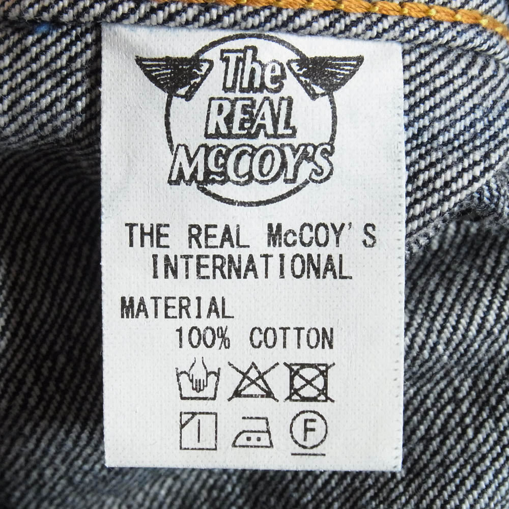 The REAL McCOY'S ザリアルマッコイズ MJ18030 LOT.001XXJ ホースレザーパッチ 2nd Type デニム ジャケット ホースレザーパッチ インディゴブルー系 38【美品】【中古】