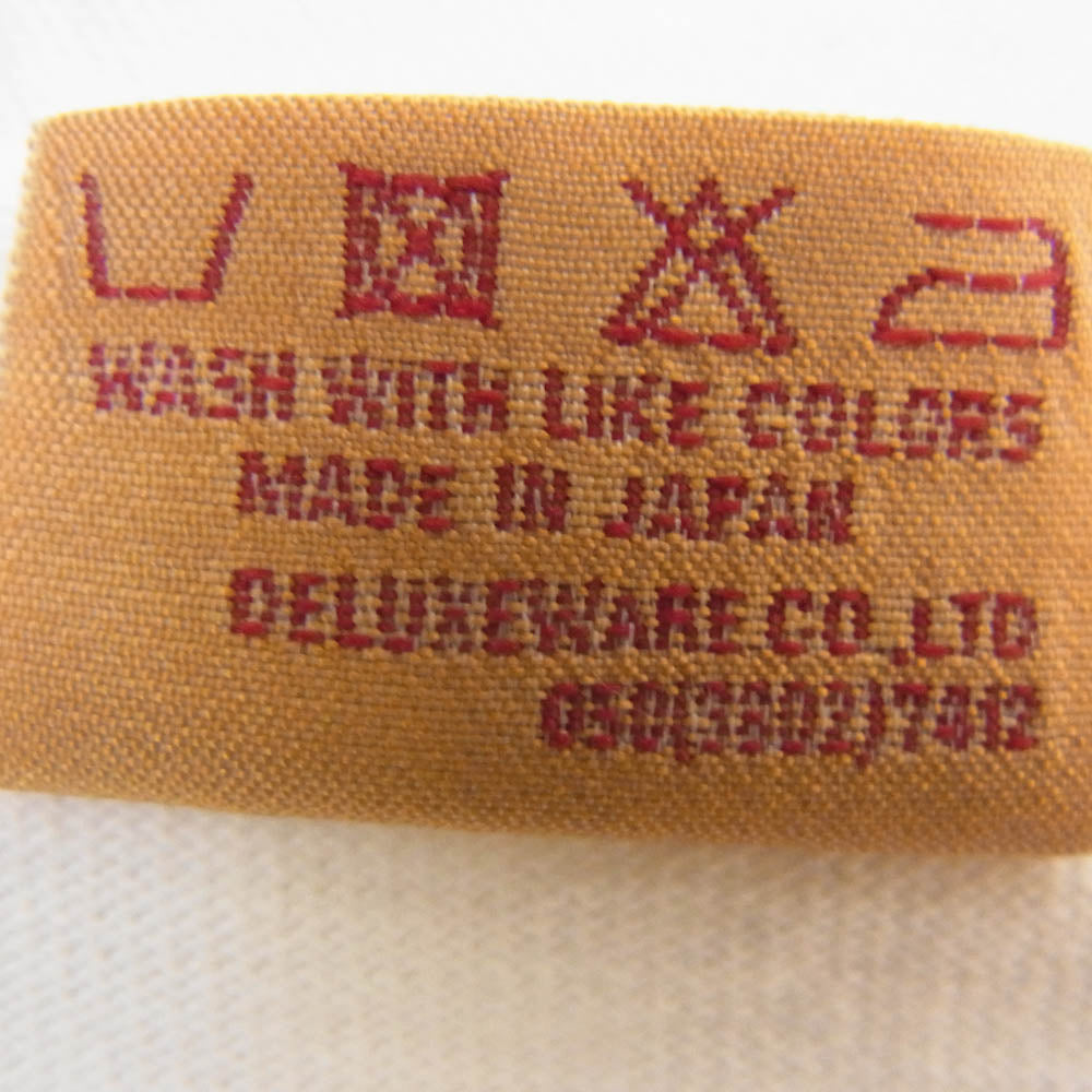 DELUXE デラックス コットン 丸首 クルーネック ショートスリーブ 半袖 Tシャツ ホワイト系 XL【中古】
