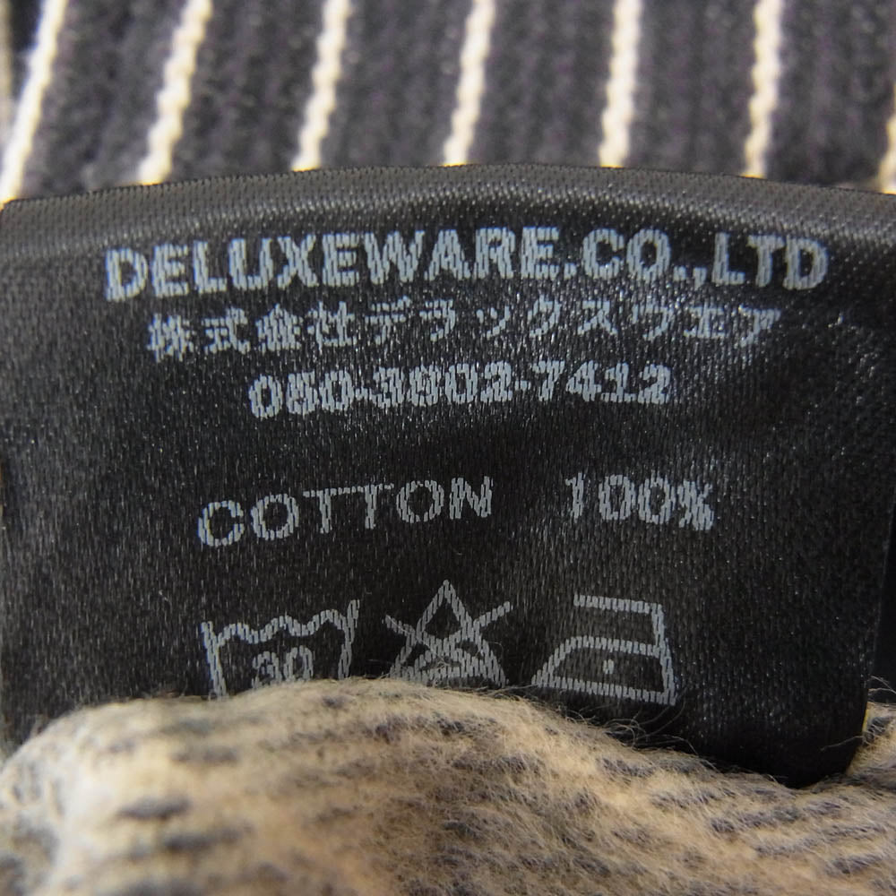 DELUXE デラックス ヒッコリー ストライプ 長袖 シャツ ブラック系 XL【中古】