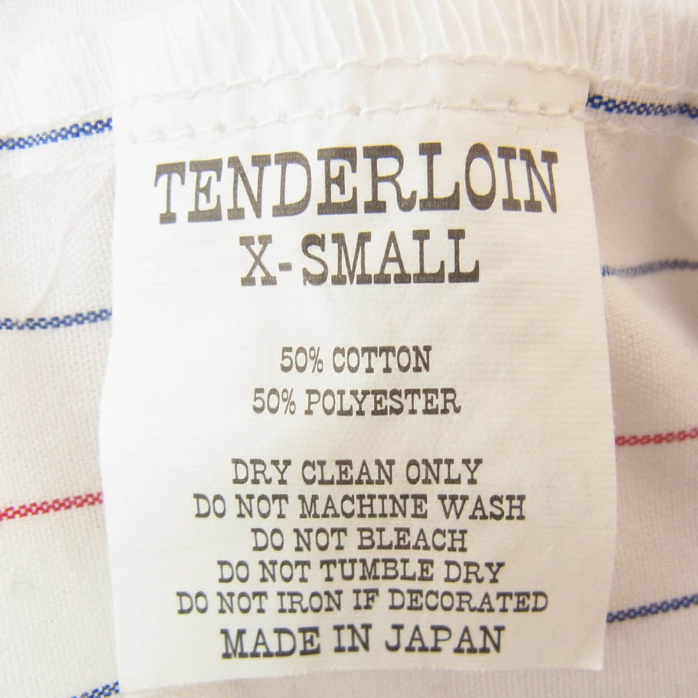 TENDERLOIN テンダーロイン T-WORK SHT U BD S/S ロゴワッペン付き ボタンダウン 半袖 ワークシャツ ホワイト系 XS【中古】