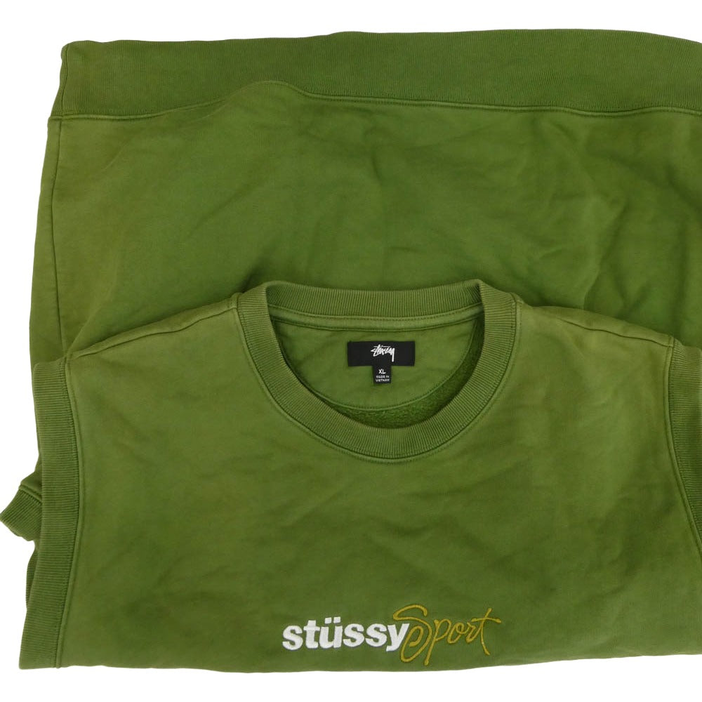 STUSSY ステューシー SPORT スポーツ スウェット ベスト グリーン系 XL【中古】