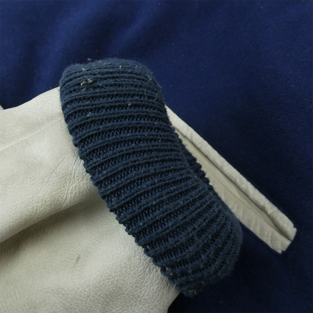 adidas アディダス アディダス ヴィンテージ アメリカ バーシティジャケット スタジャン ブルゾン ネイビー系 オフホワイト系 M【中古】