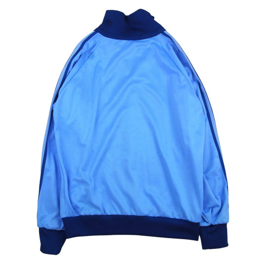 adidas アディダス ヴィンテージ デサント製 トレフォイルロゴ 刺繍 ラグランスリーブ トラックジャケット ジャージ ブルー系【中古】