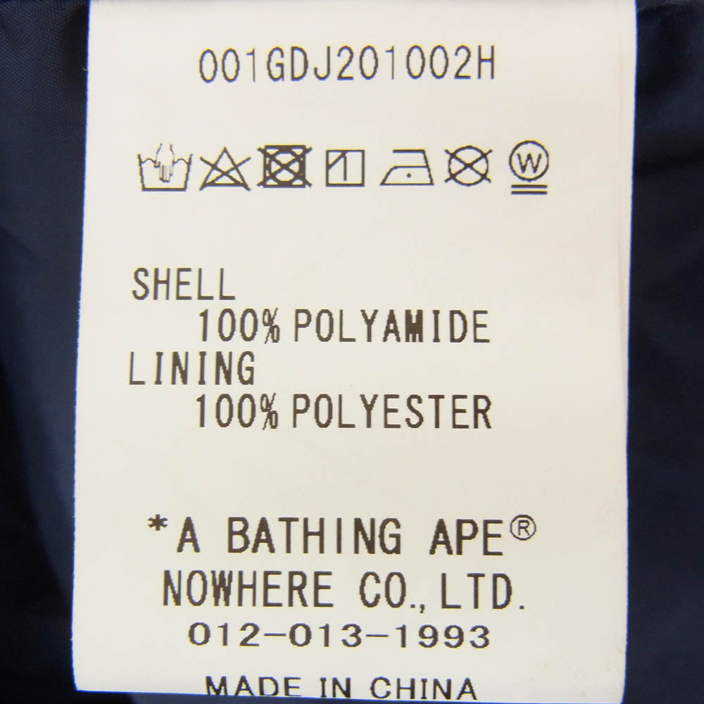 A BATHING APE アベイシングエイプ 23SS 001GDJ201002H Happy New Year Mens Classic Jacket バックプリント ナイロン コーチジャケット ネイビー系 XL【中古】