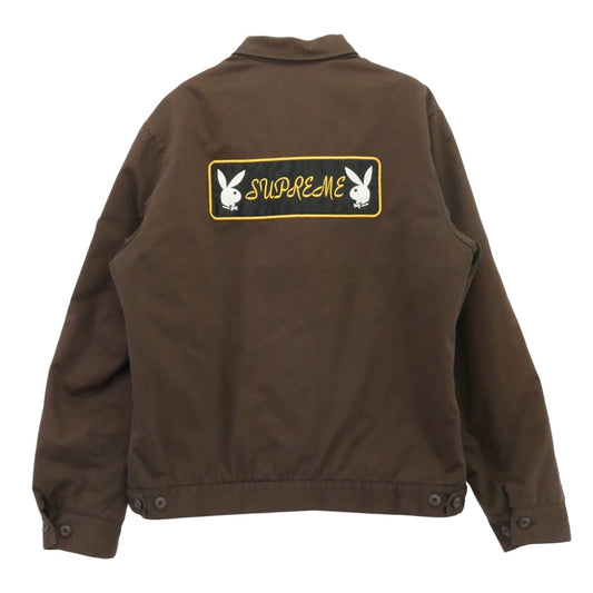 Supreme シュプリーム 16AW Playboy Work Jacket 刺繍 キルティング プレイボーイ ワーク ジャケット ブラウン系 L【中古】
