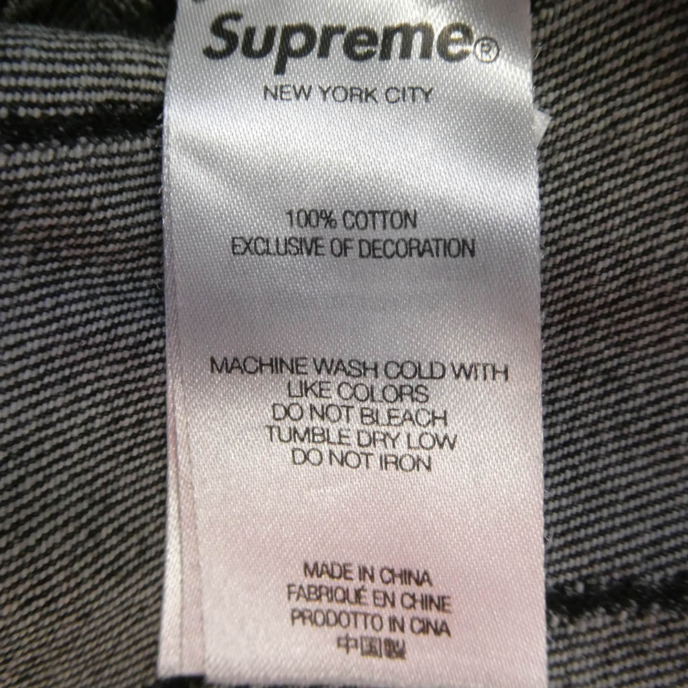 Supreme シュプリーム 23AW Handwriting Jacquard Denim Shirt ハンドライティング ジャガード 長袖 デニム シャツ ブラック系 L【中古】