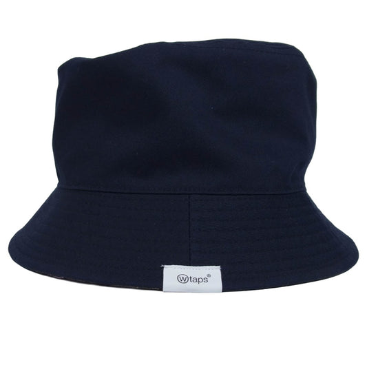 WTAPS ダブルタップス 24SS 241HCDT-HT18 ロゴ刺繍 リバーシブル バケットハット 帽子 ネイビー系【中古】