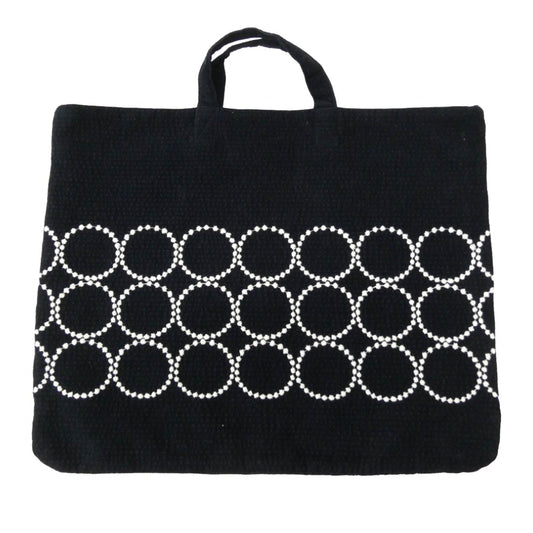 mina perhonen ミナペルホネン aaa7102p タンバリン レッスン トート ハンド バッグ ネイビー系【中古】