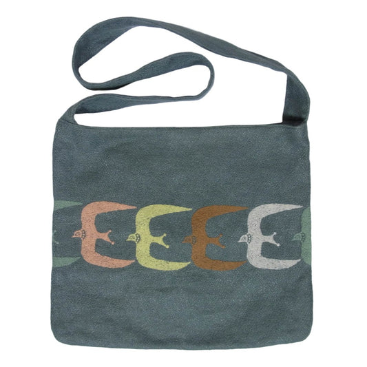 mina perhonen ミナペルホネン ys9938 go! リネン ショルダー バッグ グリーン系【中古】