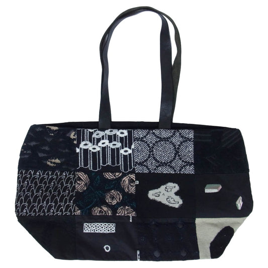 mina perhonen ミナペルホネン pi0301 piece bag パッチワーク ピース トート バッグ ブラック系【中古】