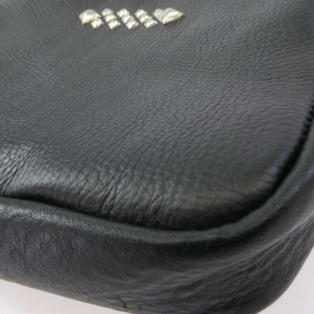 CALEE キャリー CL-25SS015LE STUDS LEATHER SHOULDER BAG BOX TYPE スタッズ レザー ショルダー バッグ ブラック系【中古】