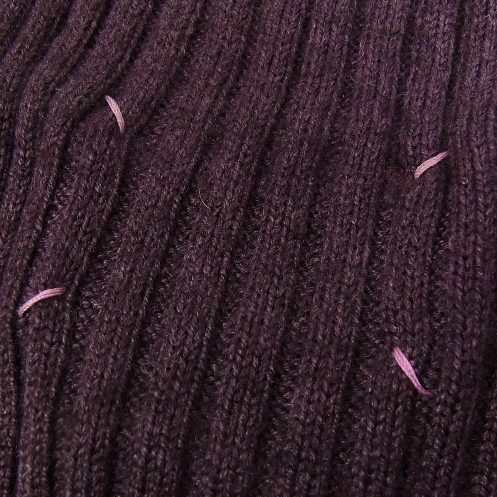 MAISON MARTIN MARGIELA メゾンマルタンマルジェラ 12AW S31TE0107 4ライン 四つタグ NECK WARMER ウール シルク混 ニット ネックウォーマー ワインレッド系【中古】