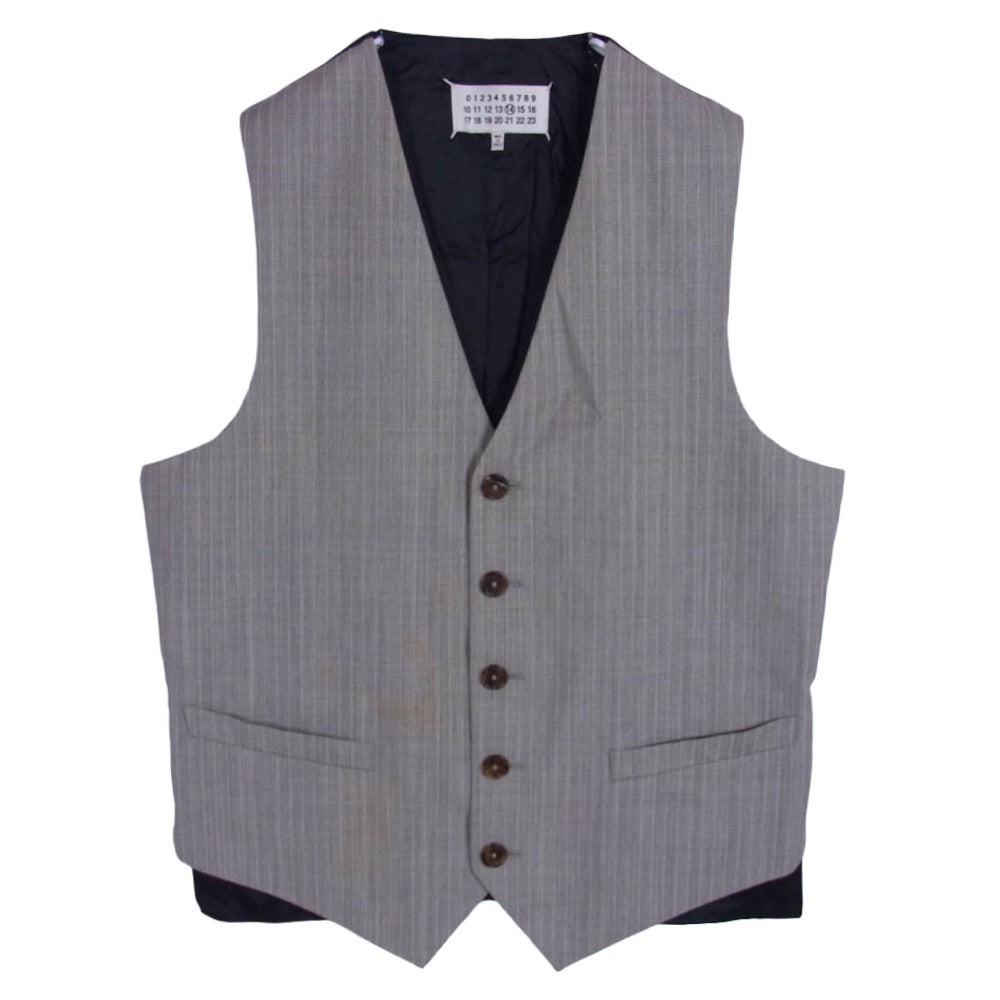 MAISON MARTIN MARGIELA メゾンマルタンマルジェラ 15SS S30FB0068 14ライン 四つタグ ストライプ ジレ ベスト ブラック系【中古】 MAISON MARTIN MARGIELA メゾンマルタンマルジェラ 15SS S30FB0068 14