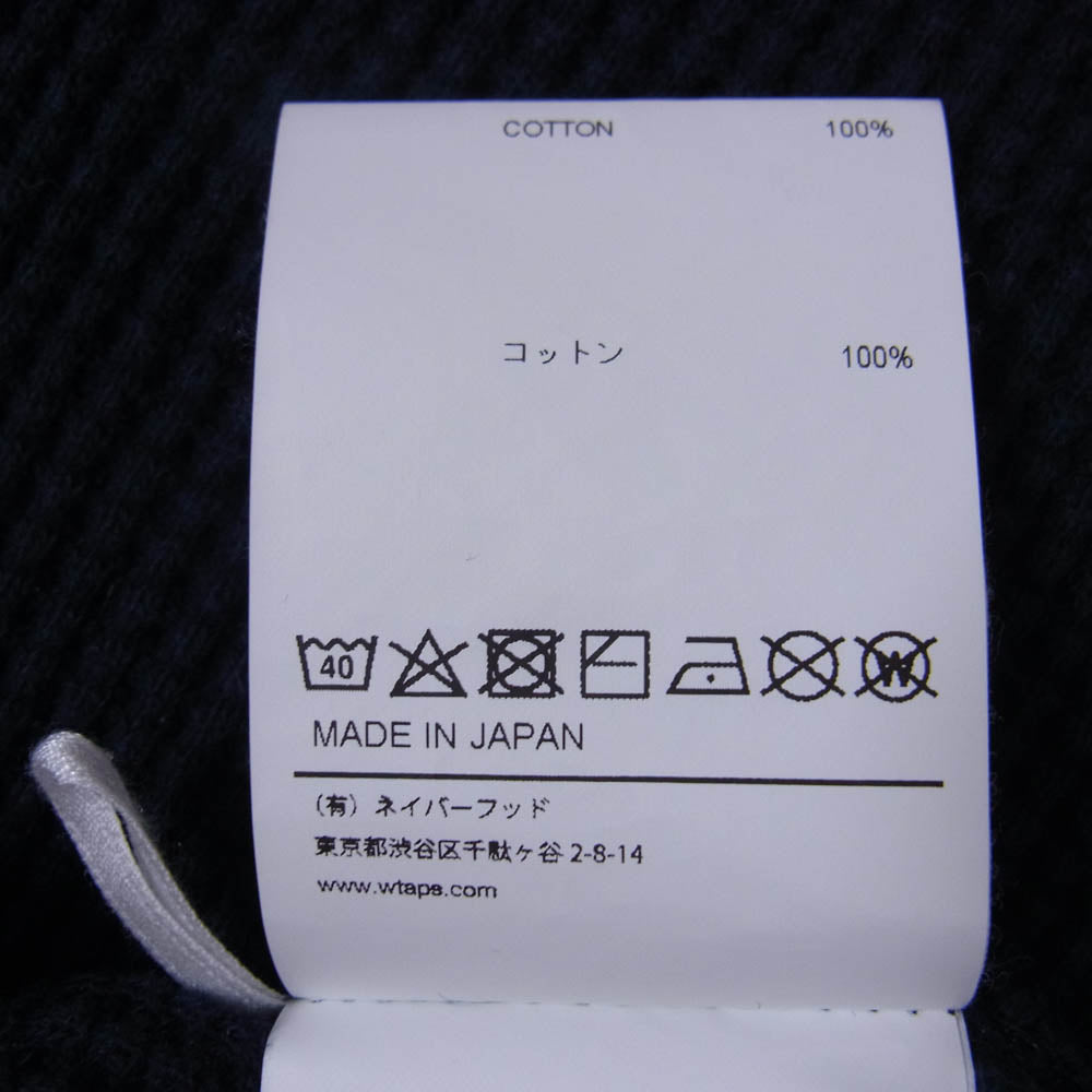 WTAPS ダブルタップス 22AW 222ATDT-CSM15 Waffle LS Cotton ワッフル ロングスリーブ カットソー ネイビー系 X03【中古】