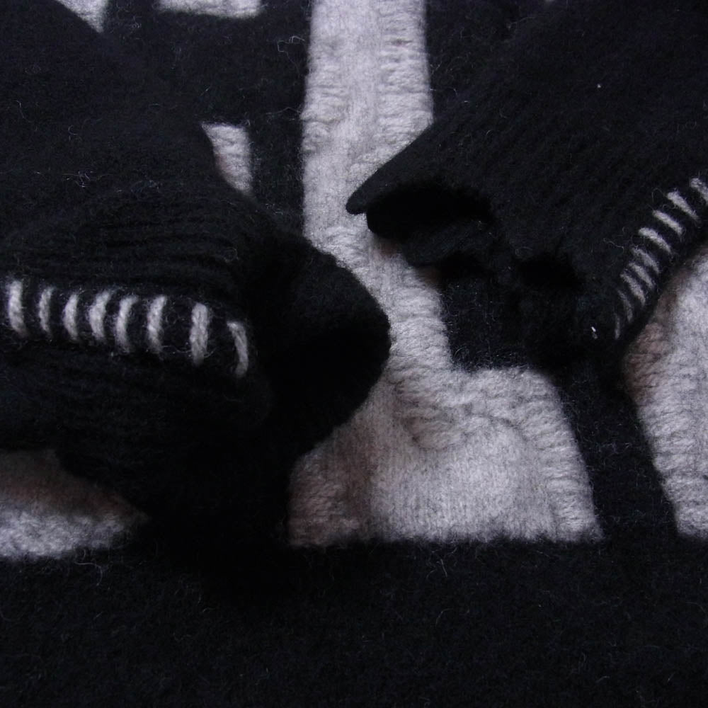 SAINT MICHAEL セントマイケル 22AW SM-A22-0000-033 CLF KNIT ウール ダメージ ニット セーター ブラック系 L【中古】