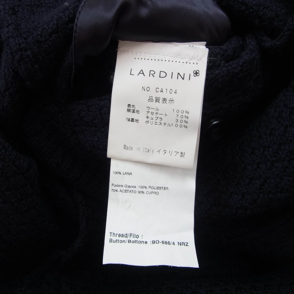 LARDINI ラルディーニ CA104 ブートニエール付き ウール チェスターコート ネイビー系 48【中古】