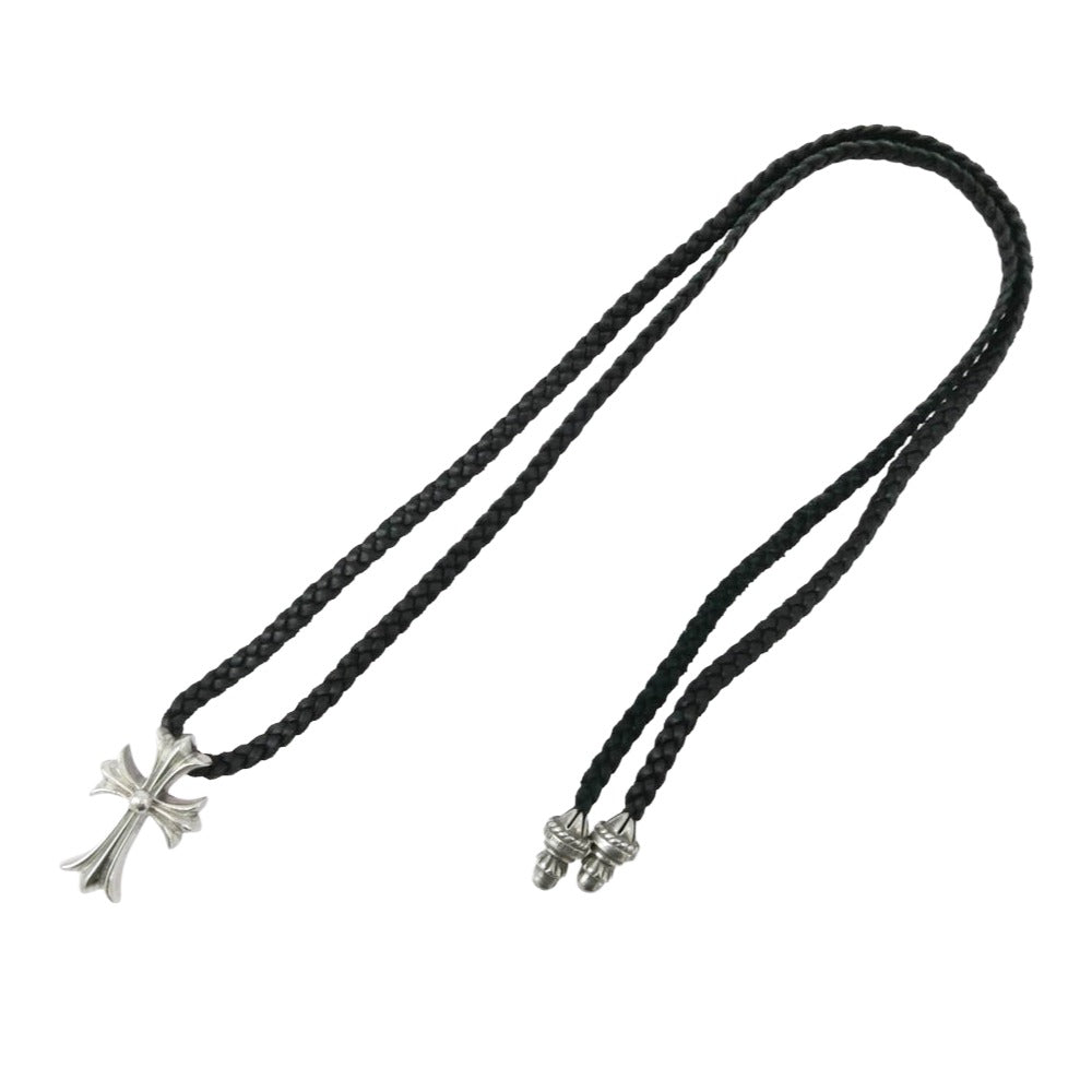 CHROME HEARTS クロムハーツ（原本無） CH CRS SML BC スモール CHクロス ボロチップ レザーブレード ネックレス ブラック系 シルバー系【中古】 CHROME HEARTS クロムハーツ（原本無） CRS SML BC スモールCHクロス