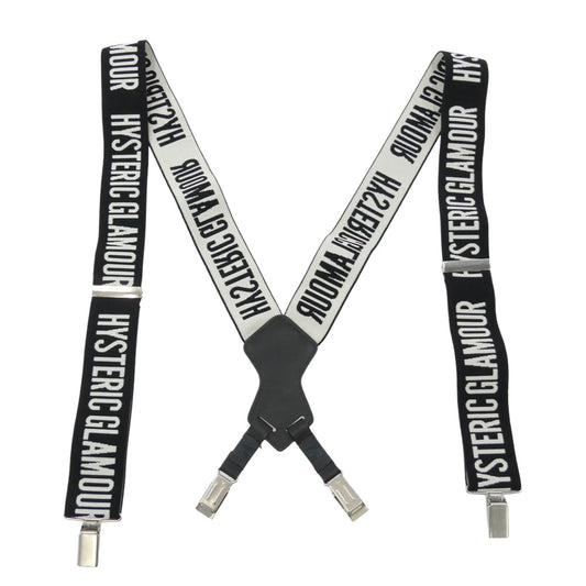 HYSTERIC GLAMOUR ヒステリックグラマー ロゴ サスペンダー ブラック系 ホワイト系【中古】