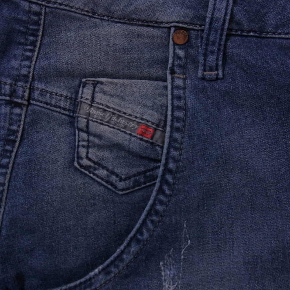 DIESEL ディーゼル FAYZA-NE ダメージ加工 リペア加工 ファイザー ストレッチ デニムパンツ ジーンズ インディゴ ブルー系 25【中古】