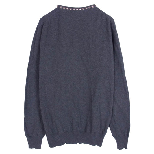 HYSTERIC GLAMOUR ヒステリックグラマー 0221ND03 ウール スタッズ カーディガン グレー系 M【中古】