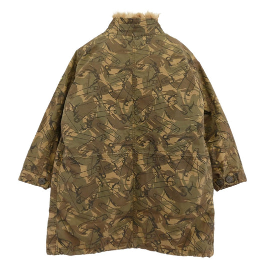 HYSTERIC GLAMOUR ヒステリックグラマー 0143AC08 カルガンラムファー リアル ファー ライナー 安全ピン カモフラ 総柄 モッズコート ジャケット ライトブラウン系 カーキ系 マルチカラー系 FERR【中古】