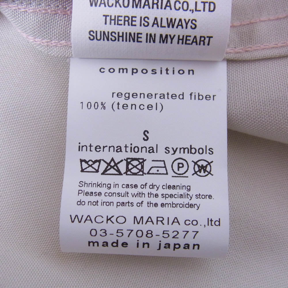 WACKO MARIA ワコマリア 56TS-WMS-OC03 × 56 TATTOO STUDIO タトゥースタジオ 50’S SHIRT L/S ロングスリーブ 開襟 オープンカラー 長袖 シャツ ベージュ系【極上美品】【中古】