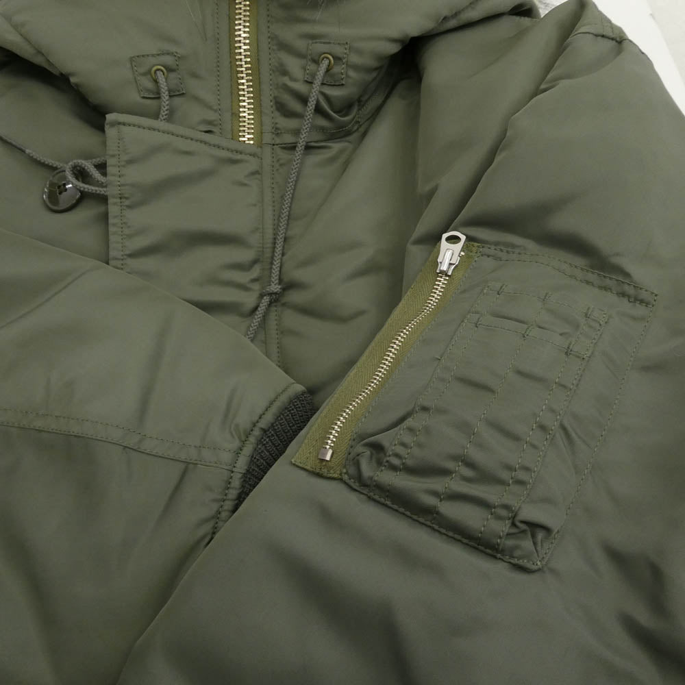 WACKO MARIA ワコマリア 25AW 25FW-WMO-ML01 N-2B FLIGHT JACKET ファーフード 中綿 フライト ボンバー ジャケット ブルゾン カーキ系 L【極上美品】【中古】