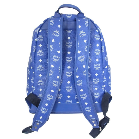 MCM エム・シー・エム MMKASVE02H1001 Stark Backpack in Visetos Surf the Web モノグラム ヴィセトス柄 スターク レザー バックパック リュック バッグ ブルー系【中古】