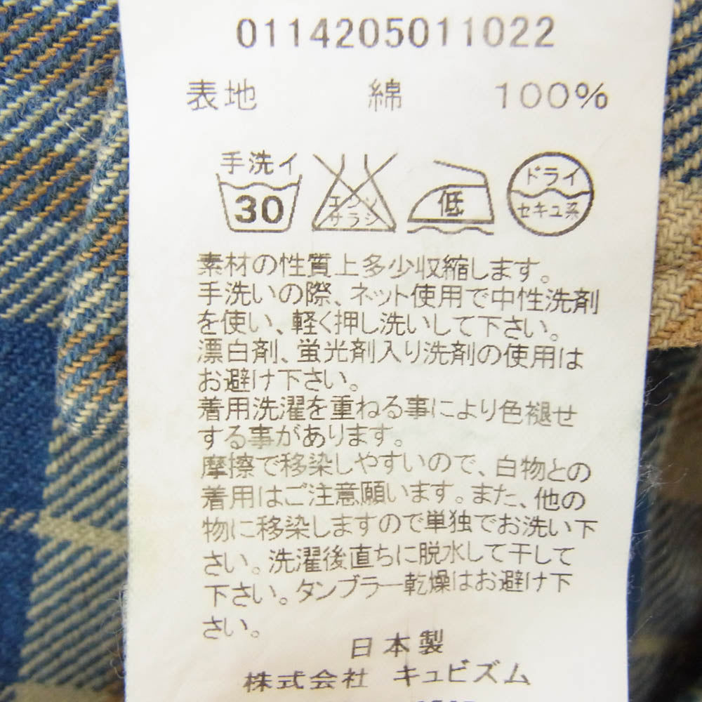 VISVIM ビズビム 14AW 0114205011022 Black Elk Flannel Shirt エルク フランネル チェック シャツ ブルー系 2【中古】