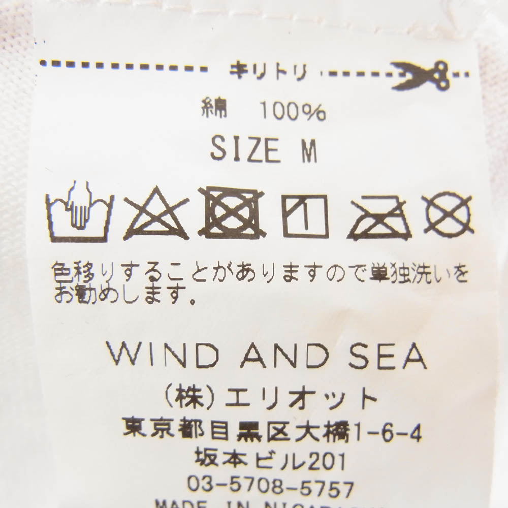WIND AND SEA ウィンダンシー WDS-XXX-SP-09 S/S T-Shirt ロゴ 刺繍 半袖 Tシャツ ホワイト系 M【中古】
