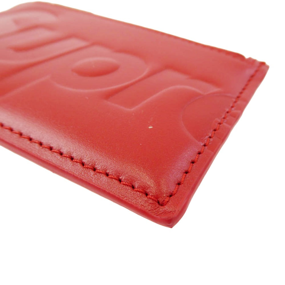 Supreme シュプリーム Leather Zip Card Holder レザー ジップ カード ホルダー ケース レッド系【極上美品】【中古】
