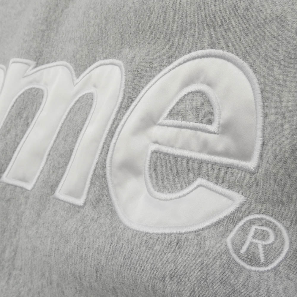 Supreme シュプリーム 25AW Satin Applique Hooded Sweatshirt サテン アップリケ フーデッド スウェットシャツ パーカー グレー系 L【美品】【中古】