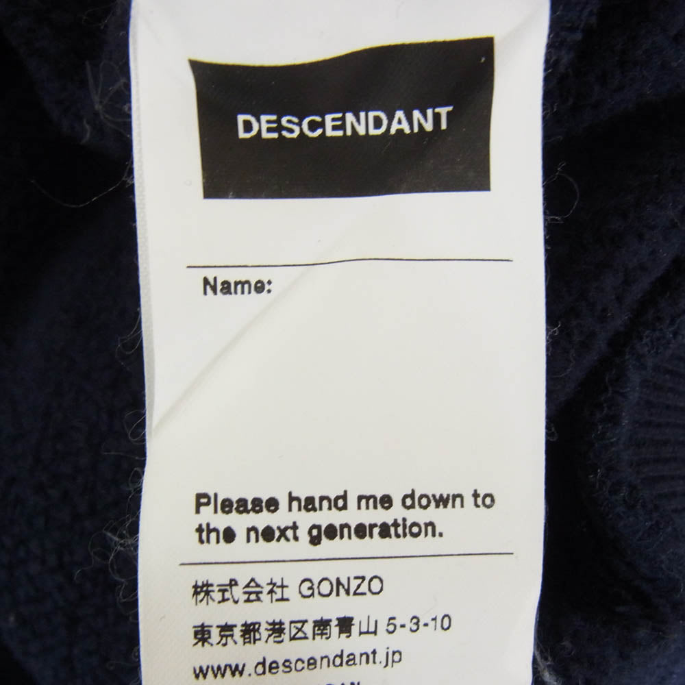 DESCENDANT ディセンダント HORIZON HOODY ホライゾン フーディー スウェット ロゴ刺繡 パーカー ネイビー系 2【中古】