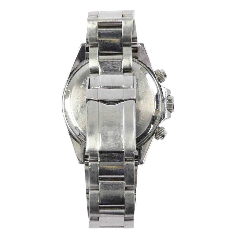 TECHNOS テクノス TGM615 クロノグラフ 黒文字盤 ステンレス製 クォーツ 腕時計 シルバー系【中古】
