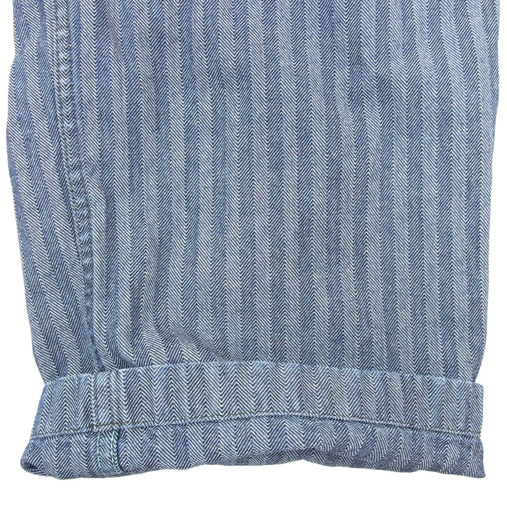 POST OVERALLS ポストオーバーオールズ ヘリンボーン ベイカー パンツ ブルー系 サイズ表記無【中古】