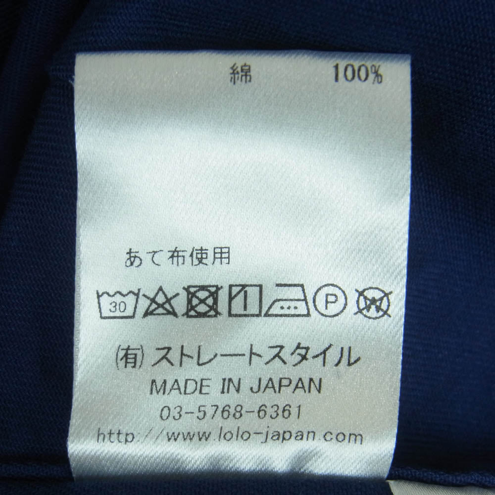 ロロ LS-395 コットン 長袖 シャツ 日本製 ネイビー系 M【中古】