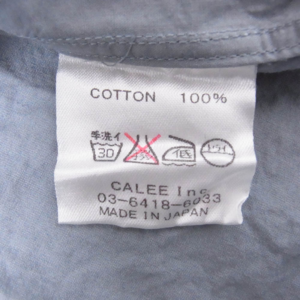CALEE キャリー キャリー 長袖シャツ ライトブルー系 L【中古】