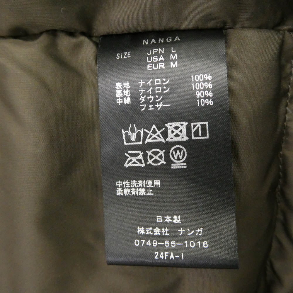 NANGA ナンガ 24FA-1 AURORA TEX IBUKI DOWN JACKET オーロラテックス イブキ ダウンジャケット カーキ系 L【中古】