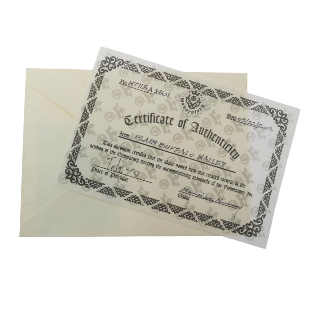 GABOR ガボール Gaboratory ガボラトリー マリア ギャランティ付属 スカルTバー付き Gクラウンコンチョボタン プレーンバッファローレザー ウォレット 長財布 ブラック系 シルバー系【中古】