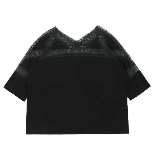 HERMES エルメス ウール 半袖 ブラウス カットソー フランス製 ブラック系 38【中古】