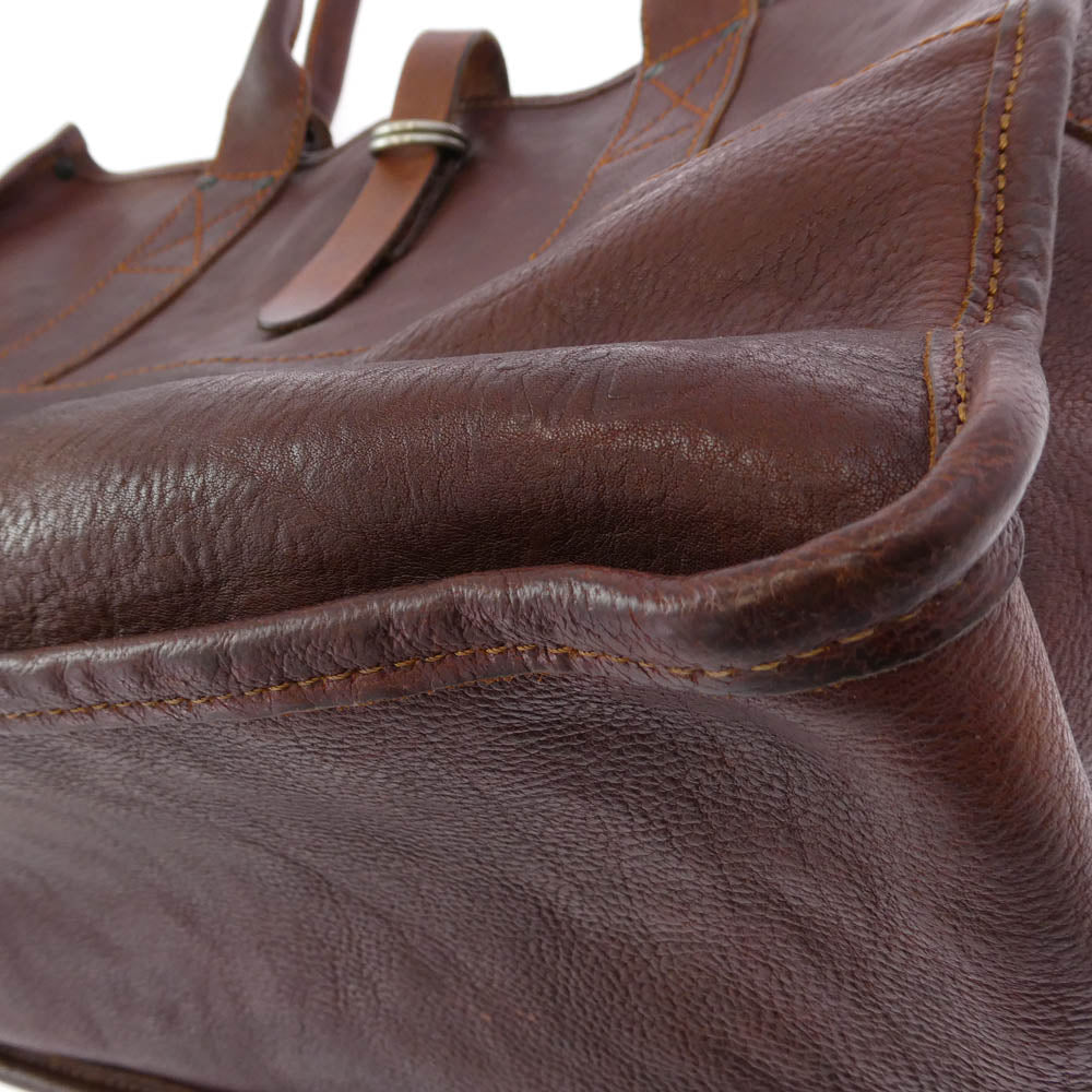 RRL ダブルアールエル イタリア製 ヴィンテージ加工 オールレザー トート バッグ ブラウン系【中古】