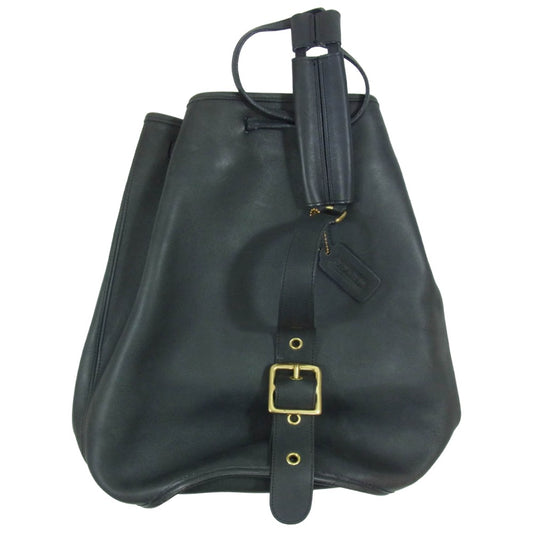 COACH コーチ usa製 オールド 9929 レザー ショルダー バッグ ブラック系【中古】