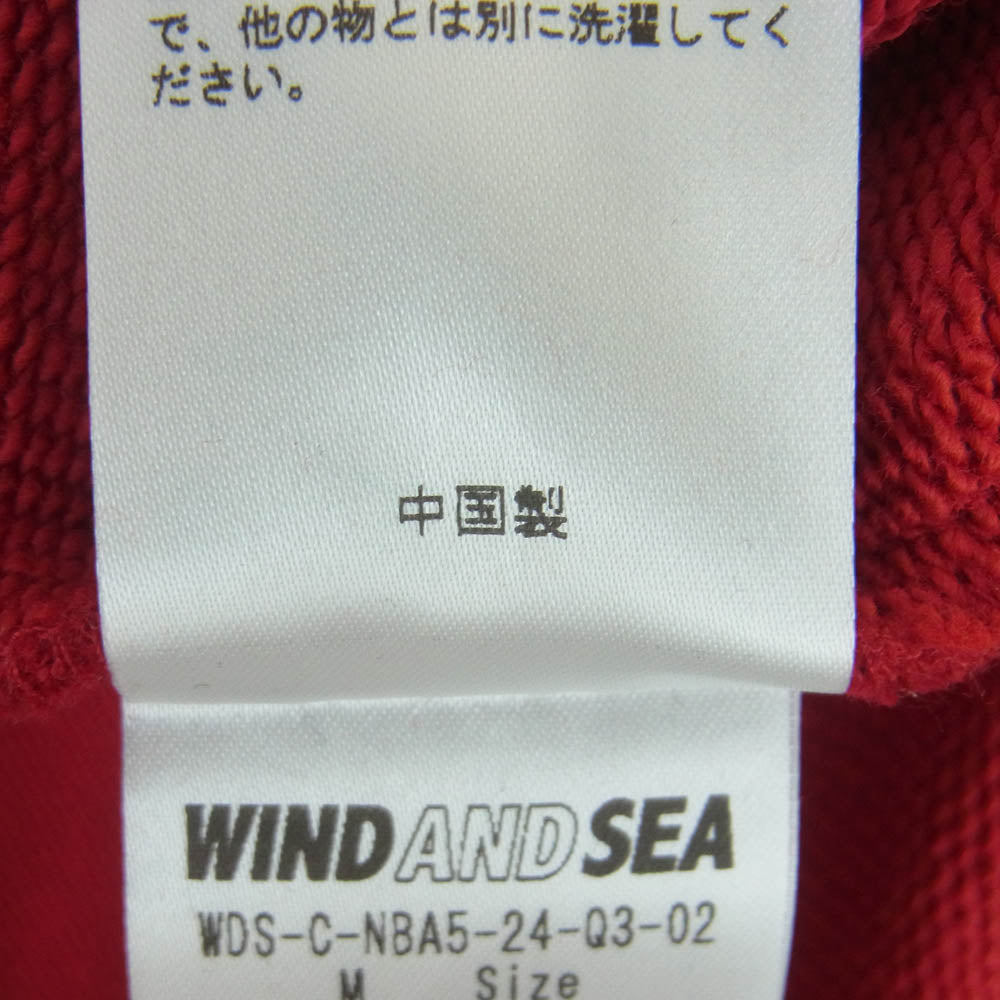 WIND AND SEA ウィンダンシー wds-c-nba5-24-q3-02 NBA WDS DOUBLE NECK SWEATSHIRT スウェット トレーナー レッド系 M【美品】【中古】