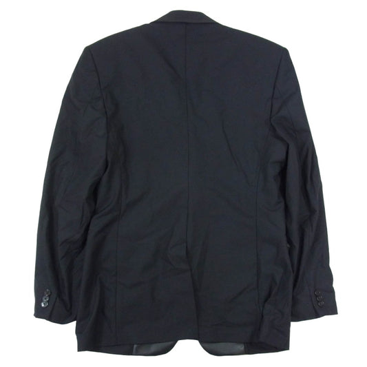 VERSACE ヴェルサーチ フェイクレザー切替 テーラード ジャケット ブラック系 50【中古】