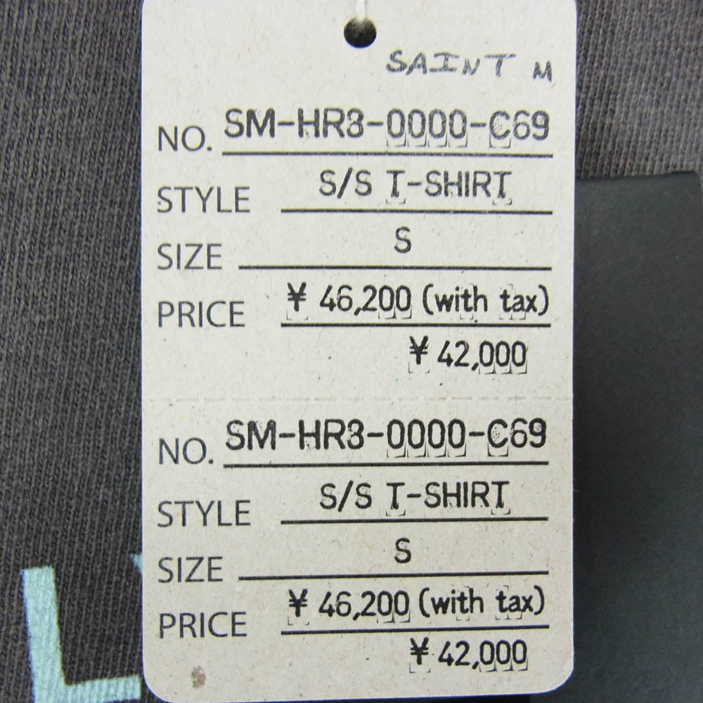 SAINT MICHAEL セントマイケル 25SS SM-HR3-0000-C69 × NEIGHBORHOOD ネイバーフッド NH SS TEE STHD.HOOD ヴィンテージ加工 半袖 Tシャツ カットソー グレー系 S【中古】
